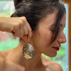 NWT Silver Oval Skull Earrings